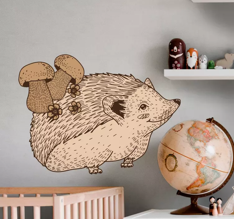 Cute Hedgehog Design sticker - TenStickers