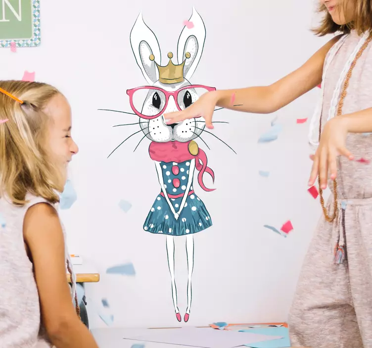 Cute Rabbit Character wall sticker for kid - TenStickers
