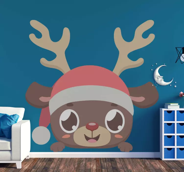 Cute Reindeer Character pet sticker - TenStickers