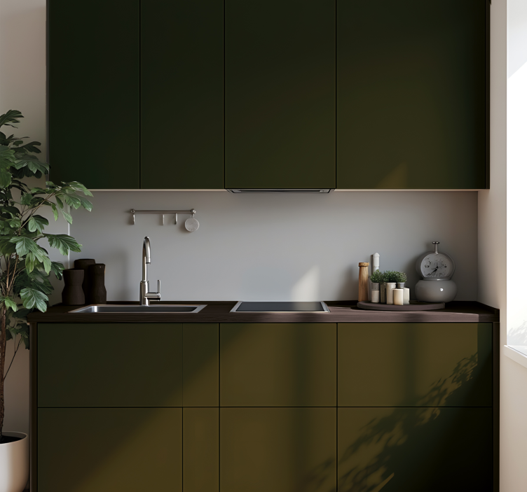 Dark olive green kitchen wall sticker - TenStickers
