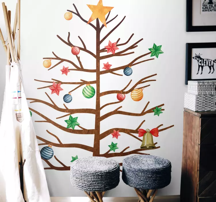 Christmas sticker decorative christmas tree - TenStickers