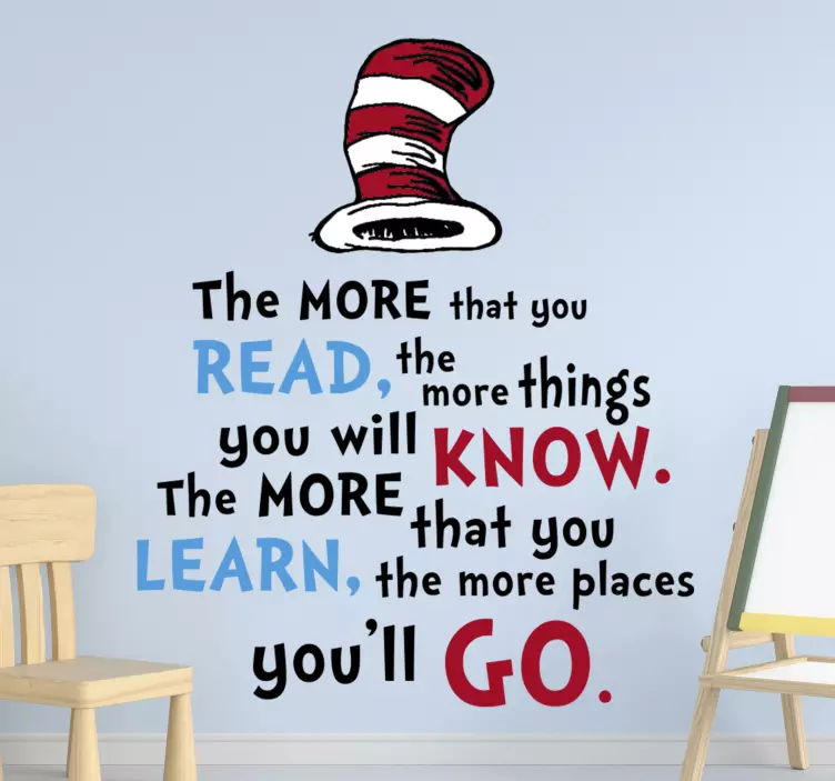 Dr Seuss, The more that you read wall sticker - TenStickers