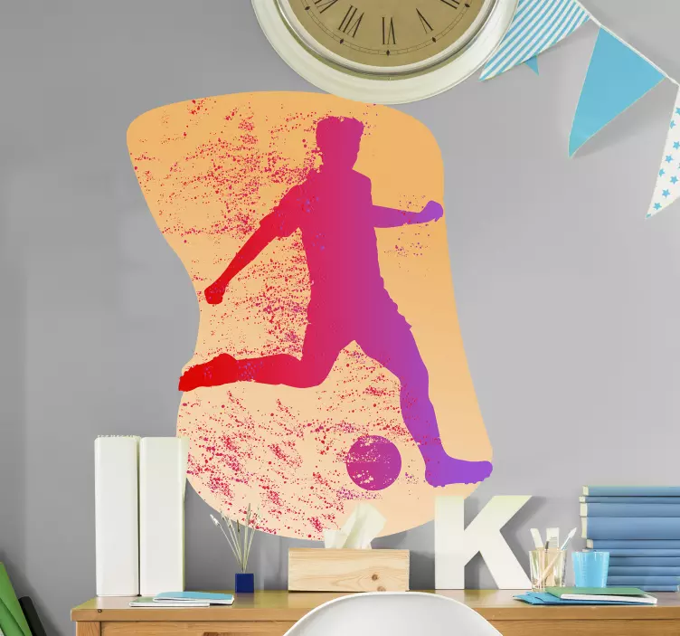 Dynamic Kick Silhouette football wall sticker - TenStickers