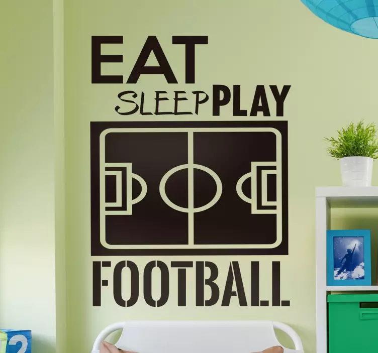 Eat, sleep, play football wall sticker - TenStickers