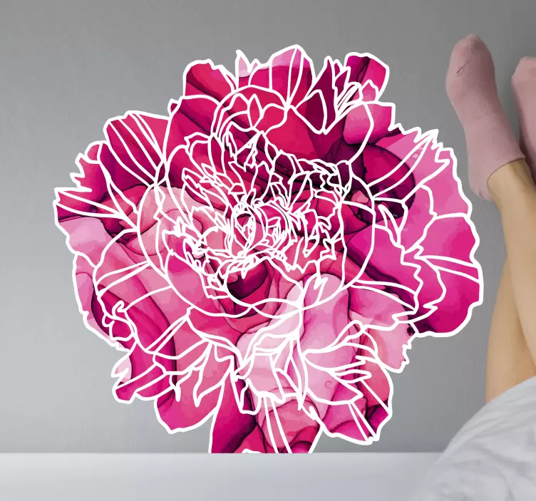 Elegant Floral Outline flower wall sticker - TenStickers