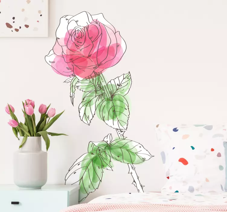 Elegant Rose Design wall sticker - TenStickers