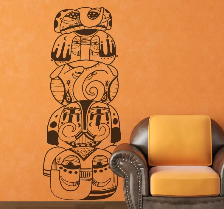 Elephant Totem Wall Sticker - TenStickers
