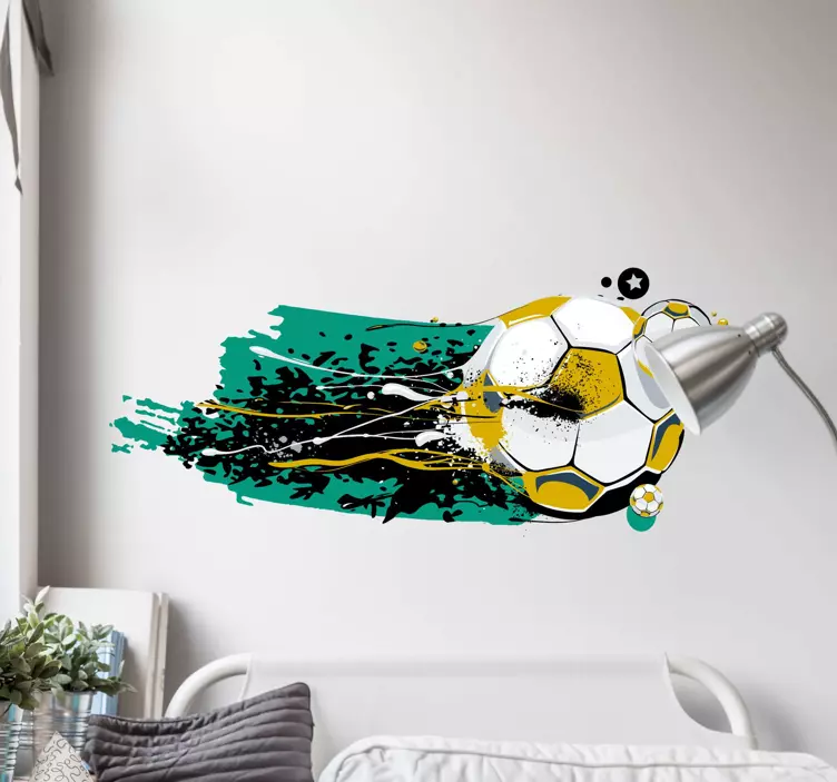 Energetic soccer movement football wall sticker - TenStickers