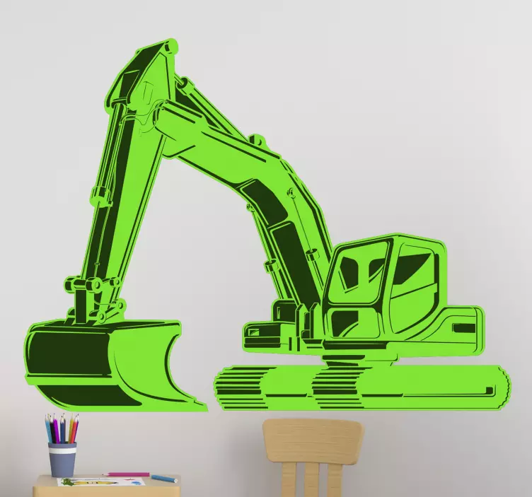 Excavator mister green children bedroom sticker - TenStickers