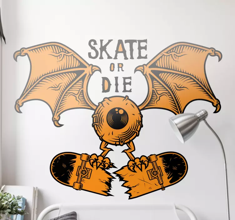Extreme sports sticker skateboard bat creature - TenStickers