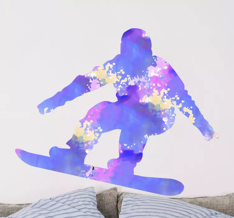 Extreme sports sticker snowboarding action - TenStickers
