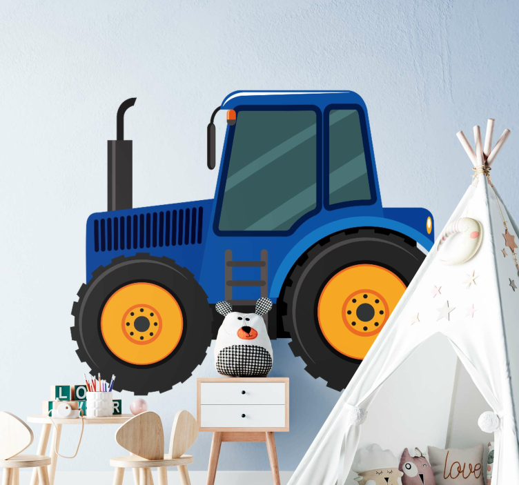 Farm animal wall sticker colorful farm tractor - TenStickers