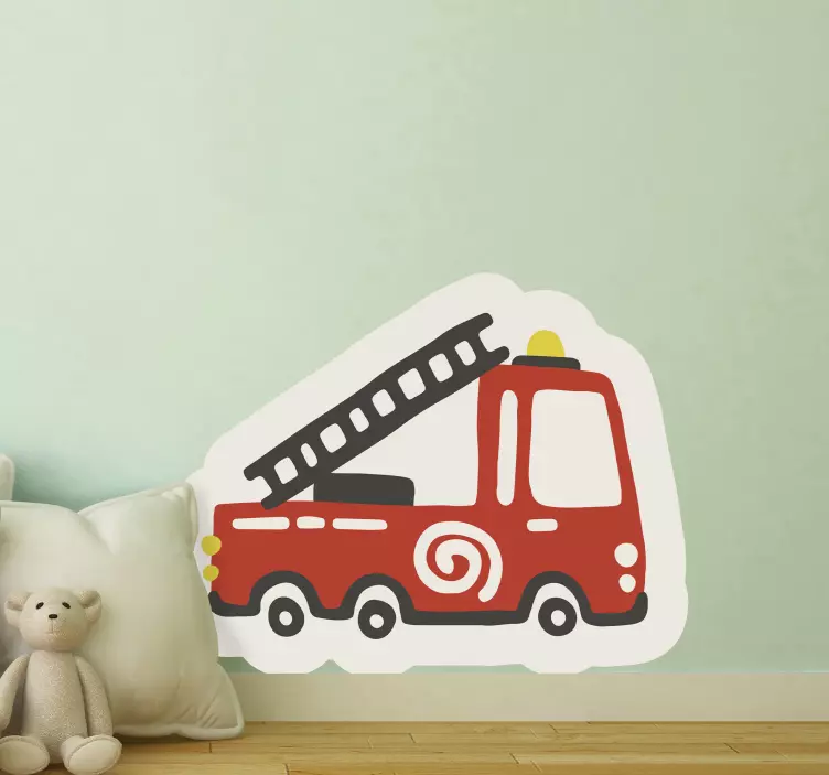 Fire Truck Design wall sticker for kid - TenStickers