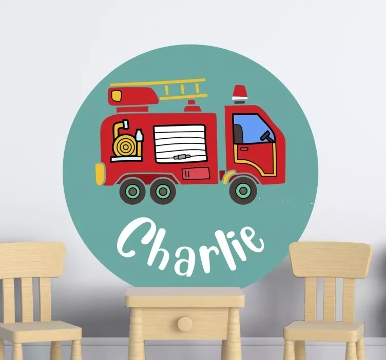 Fire Truck Theme wall sticker for kid - TenStickers