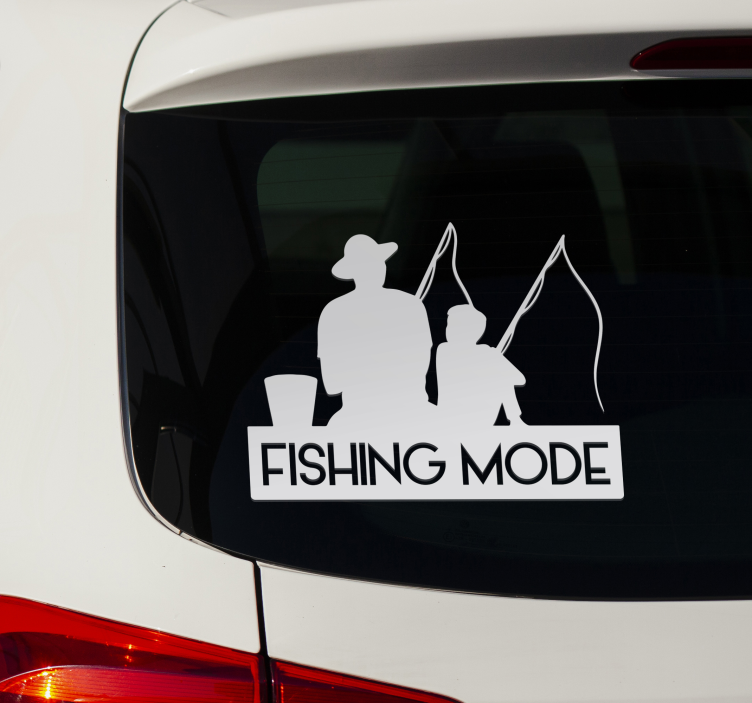 Fishing mode design onbumper car sticker - TenStickers