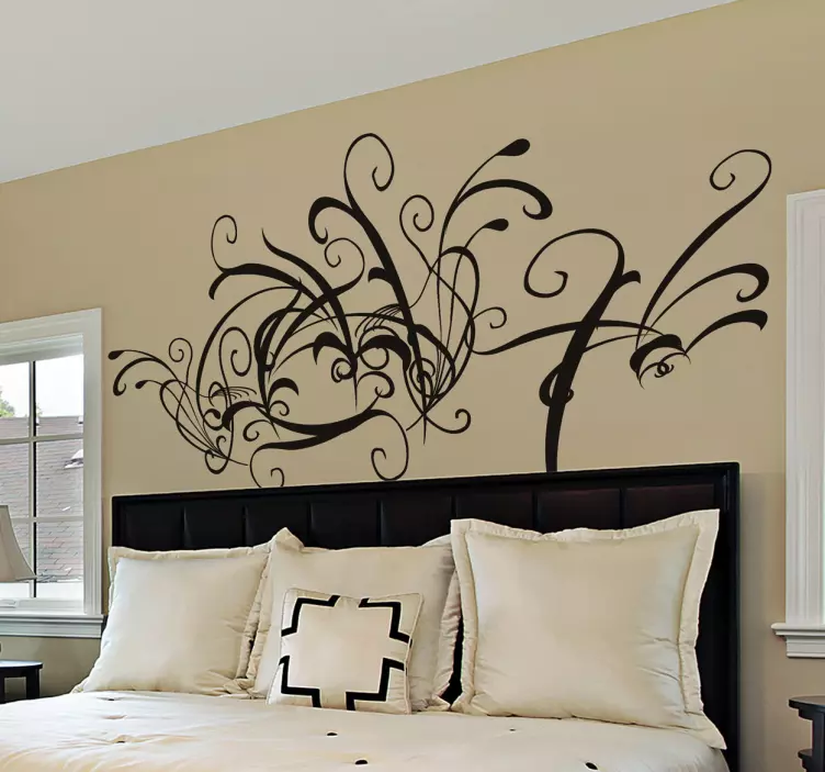 Floral Collage Headboard Wall Decal - TenStickers
