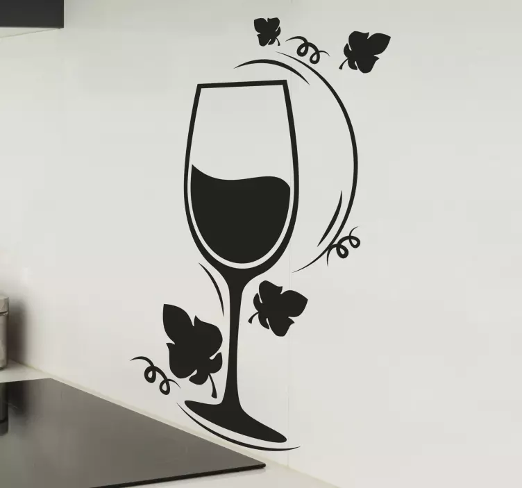 floral glass drink sticker - TenStickers