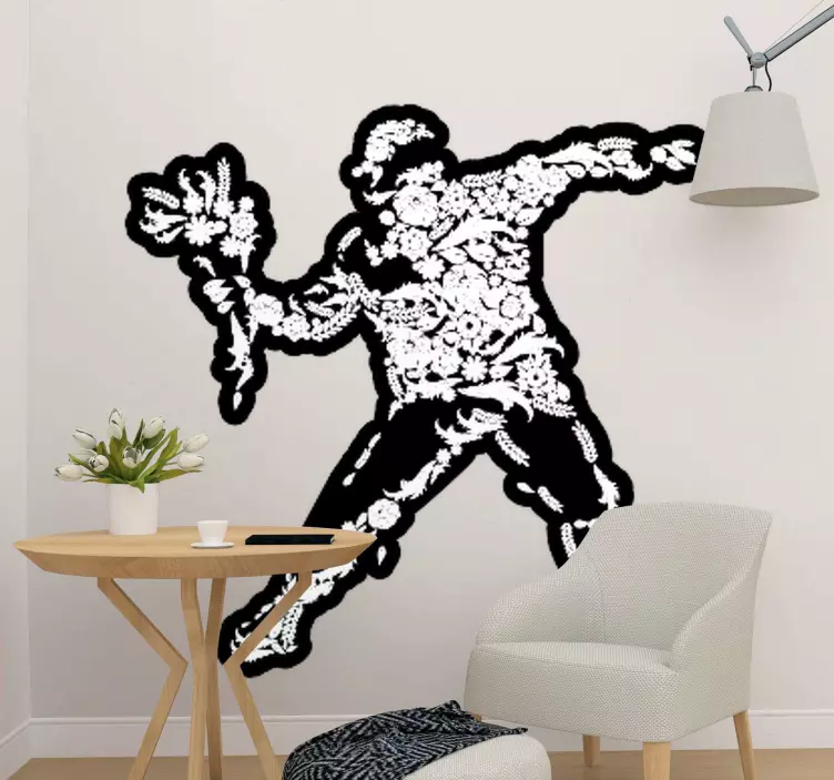 Floral Patterned Figure people sticker - TenStickers