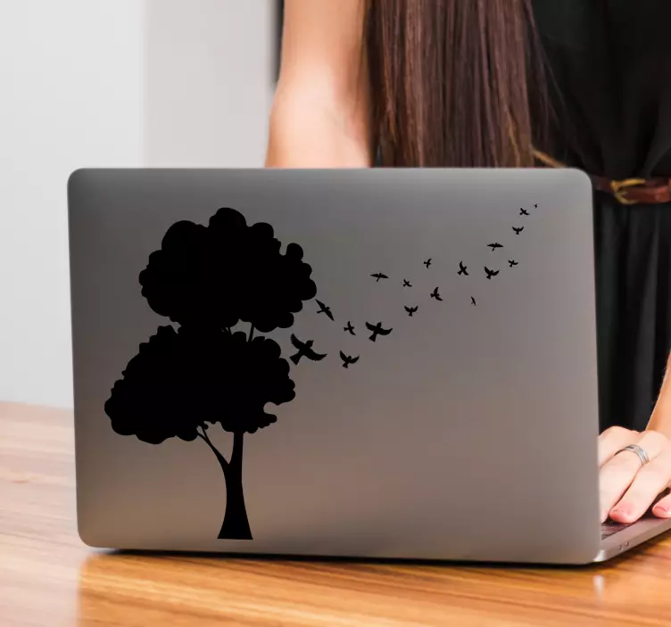Flying Birds Laptop Decal - TenStickers
