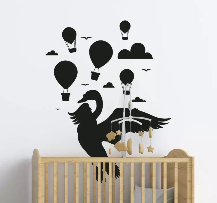 Flying Hot Air Balloons wall sticker for kid - TenStickers