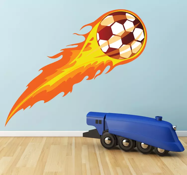 Ball on Fire Football Wall Sticker - TenStickers