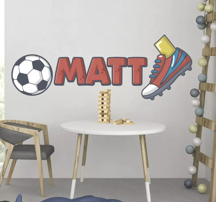 Football name design football wall sticker - TenStickers