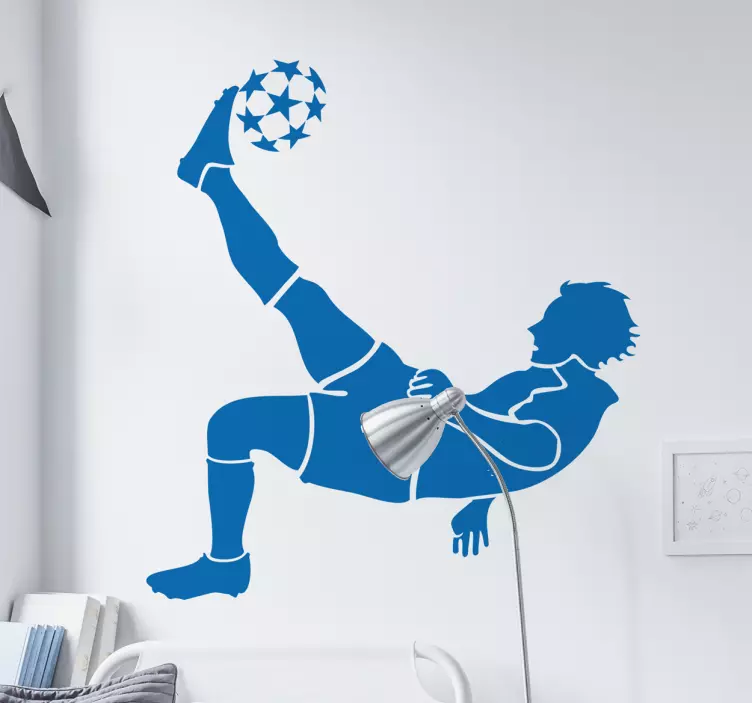 Football Player Kicking a Ball Wall Sticker - TenStickers