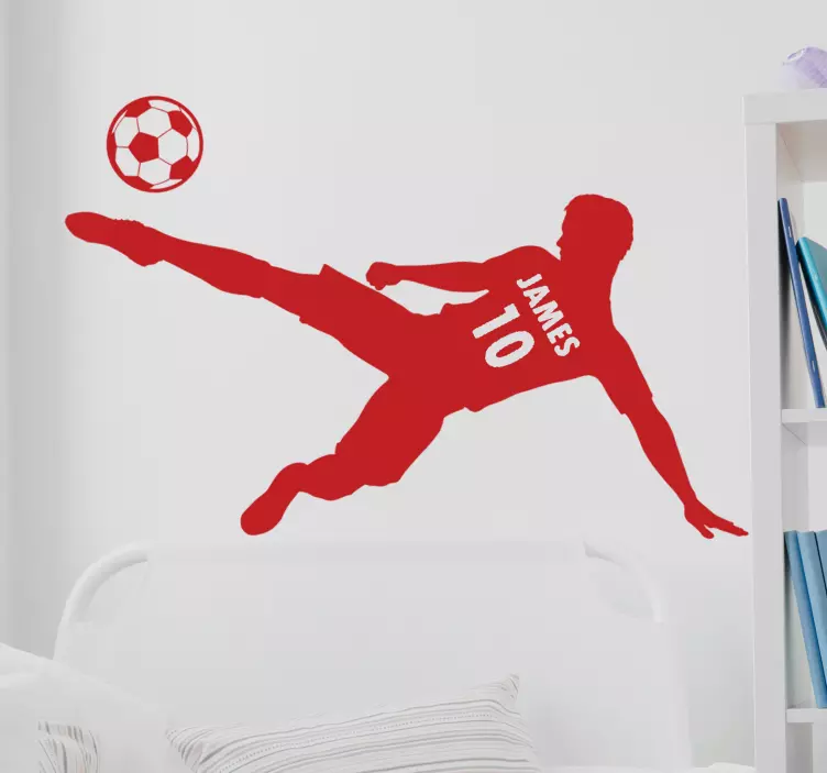 Football Player with Name and Numbe wall decor - TenStickers