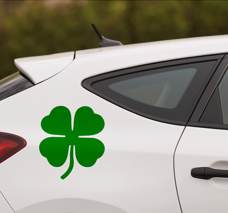 Car sticker monochrome lucky clover design - TenStickers