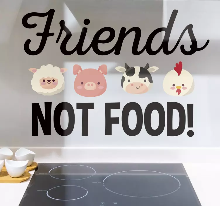 Friends not food vegan wall sticker - TenStickers