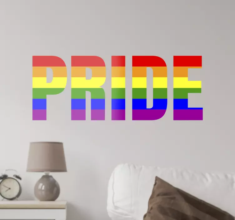 Gay pride lettering wall text sticker - TenStickers