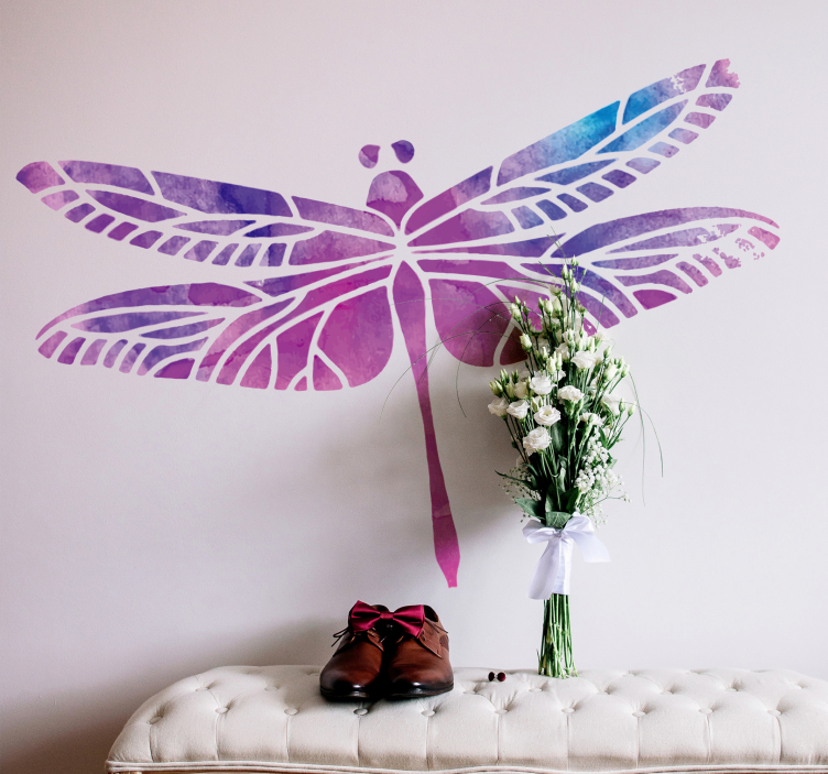 Geometric Dragonfly Living Room animal wall sticker - TenStickers