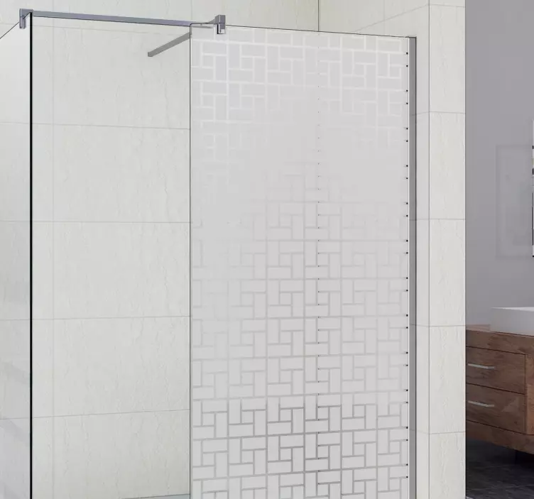 Geometric Tiles Shower Screen Sticke - TenStickers