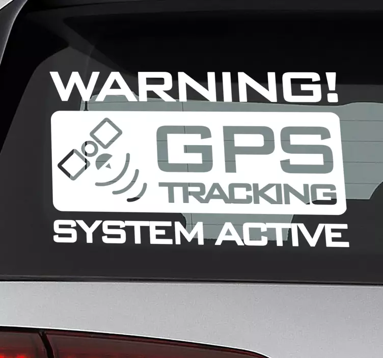 Gps tracking warning sign vehicle sticker - TenStickers