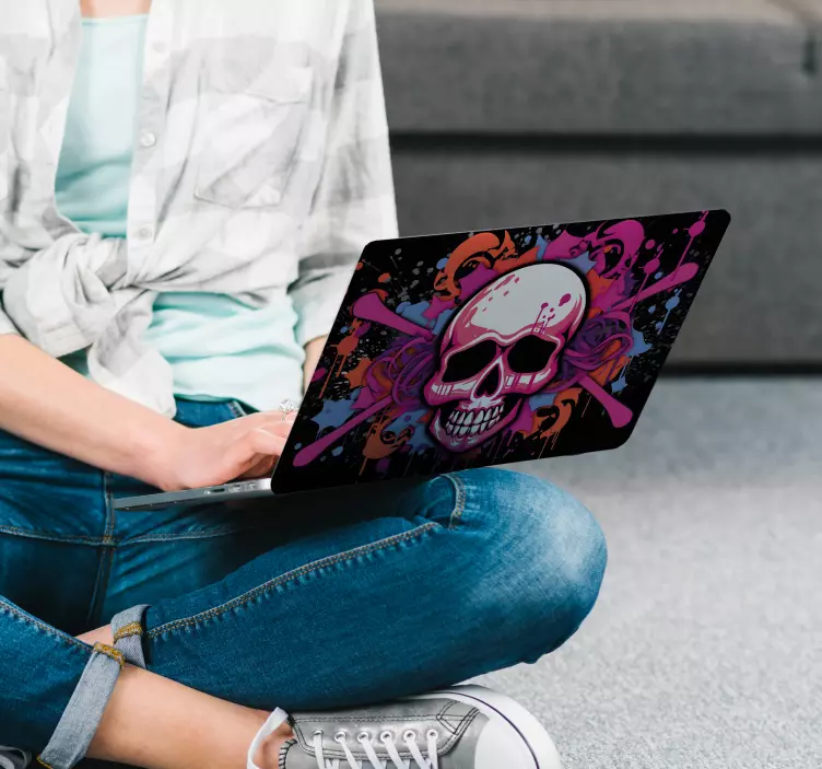 Graffiti skull Laptop skin - TenStickers