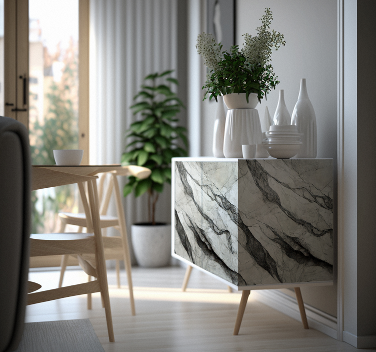 Grey marble furniture decal - TenStickers