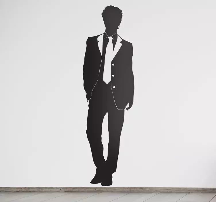 Guy in Suit Fashion Sticker - TenStickers