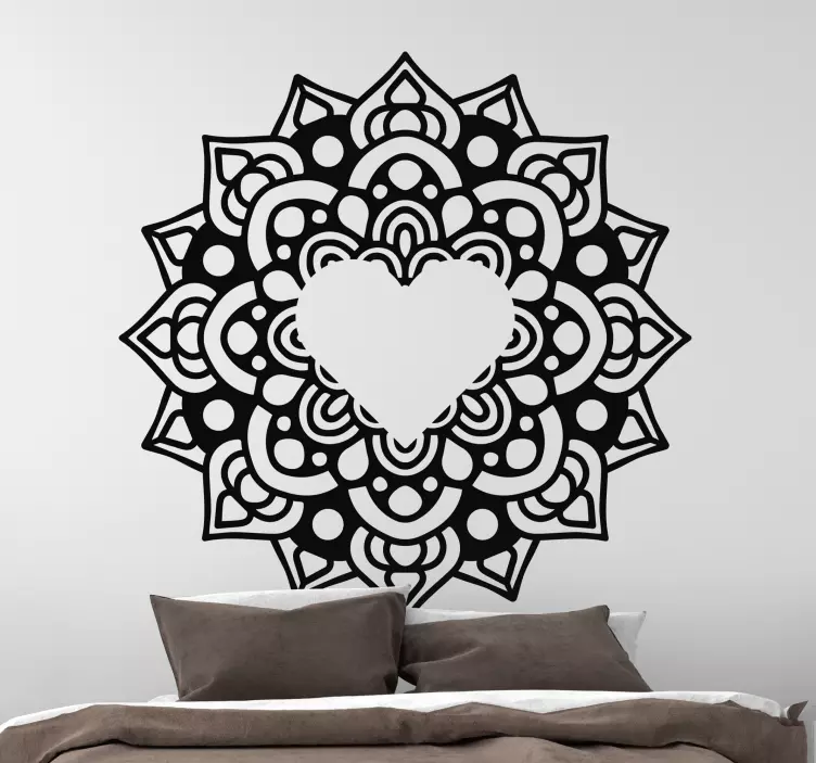 Heart Mandala Pattern decoration wall sticker - TenStickers