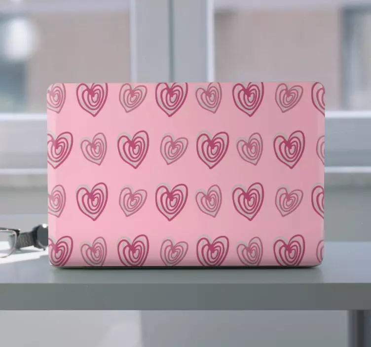 Heart Pattern Design laptop skin - TenStickers