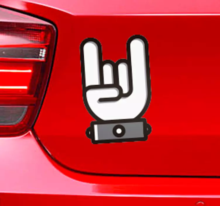 Heavy metal finger icon car sticker - TenStickers