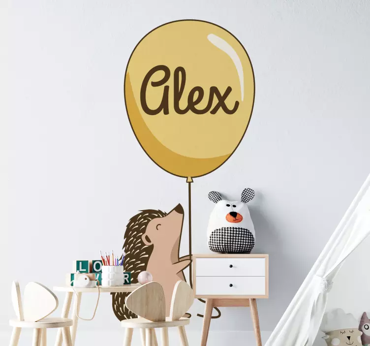 Hedgehog With Balloon wall sticker for kid - TenStickers