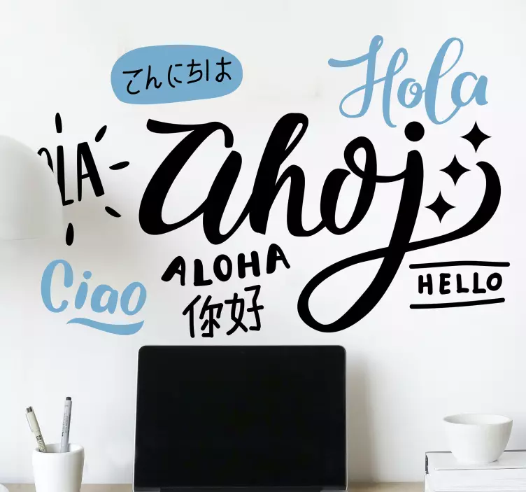 Hello in different languages quote sticker - TenStickers