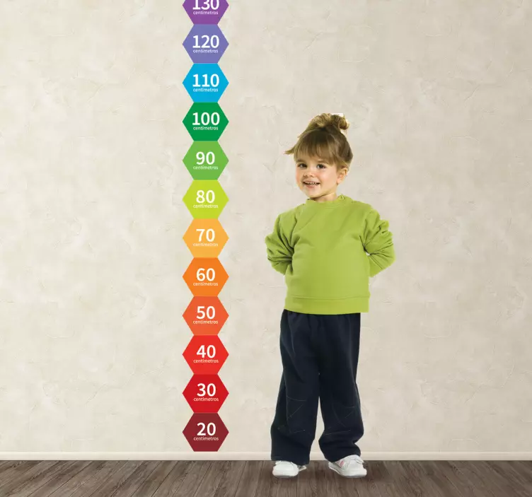 Hexagon Height Chart Decal - TenStickers
