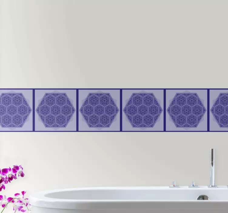 Hexagonal arrangement style tile sticker - TenStickers