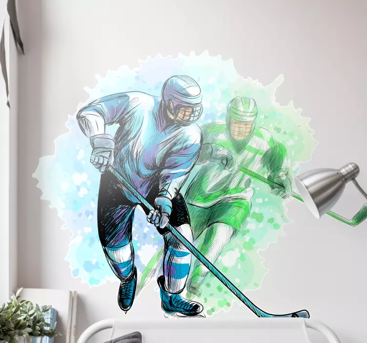 Hockey Players Movement football wall sticker - TenStickers