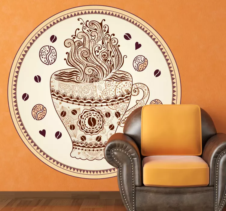 Hot Cup of Coffee Wall Sticker - TenStickers