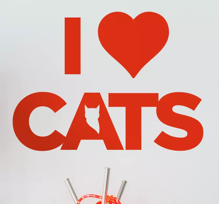 I love Cats Wall Sticker - TenStickers