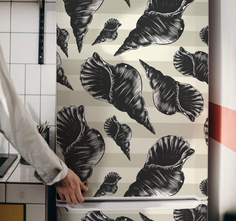 Illustrative Shell Patterns fridge sticker - TenStickers