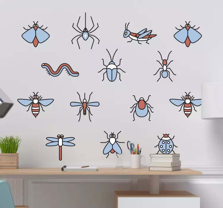 Insects Sheet Animal Wall Stickers - TenStickers