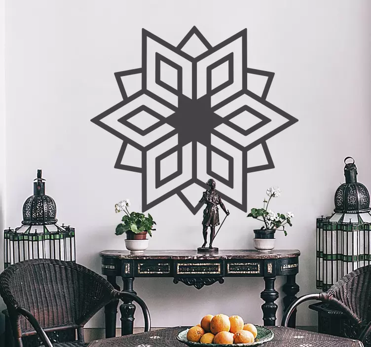 Intricate Geometric Star wall stickers for dining room - TenStickers